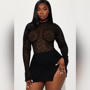 Fashion Nova-Dreamy Romance Lace Skirt Set-S